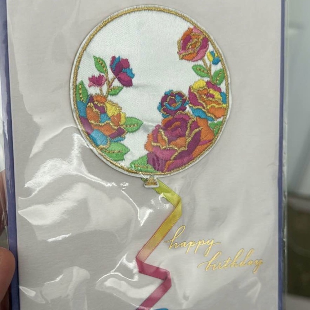 Papyrus Floral Embroidered Balloon Card